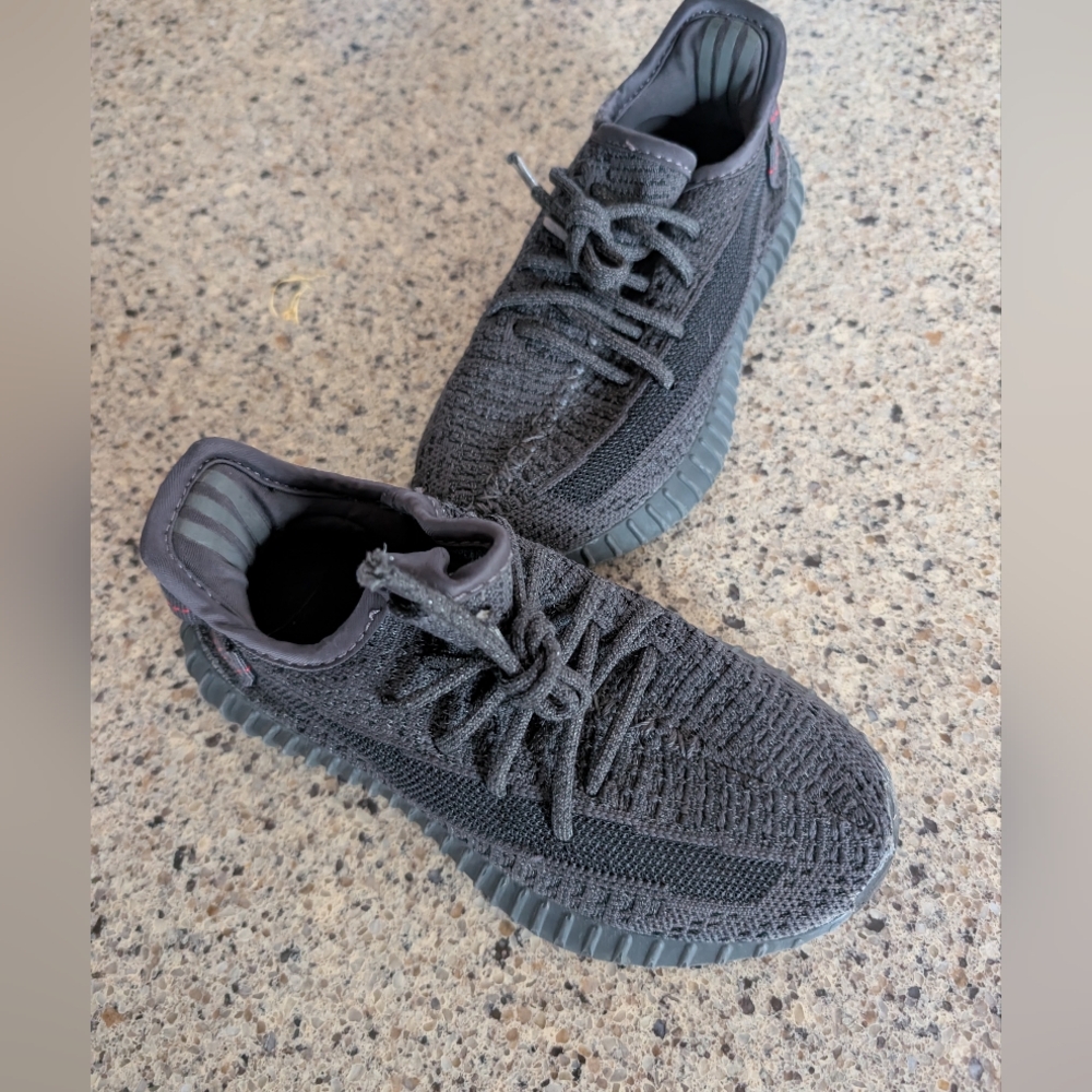 Kids Black Knit Athletic Sneakers